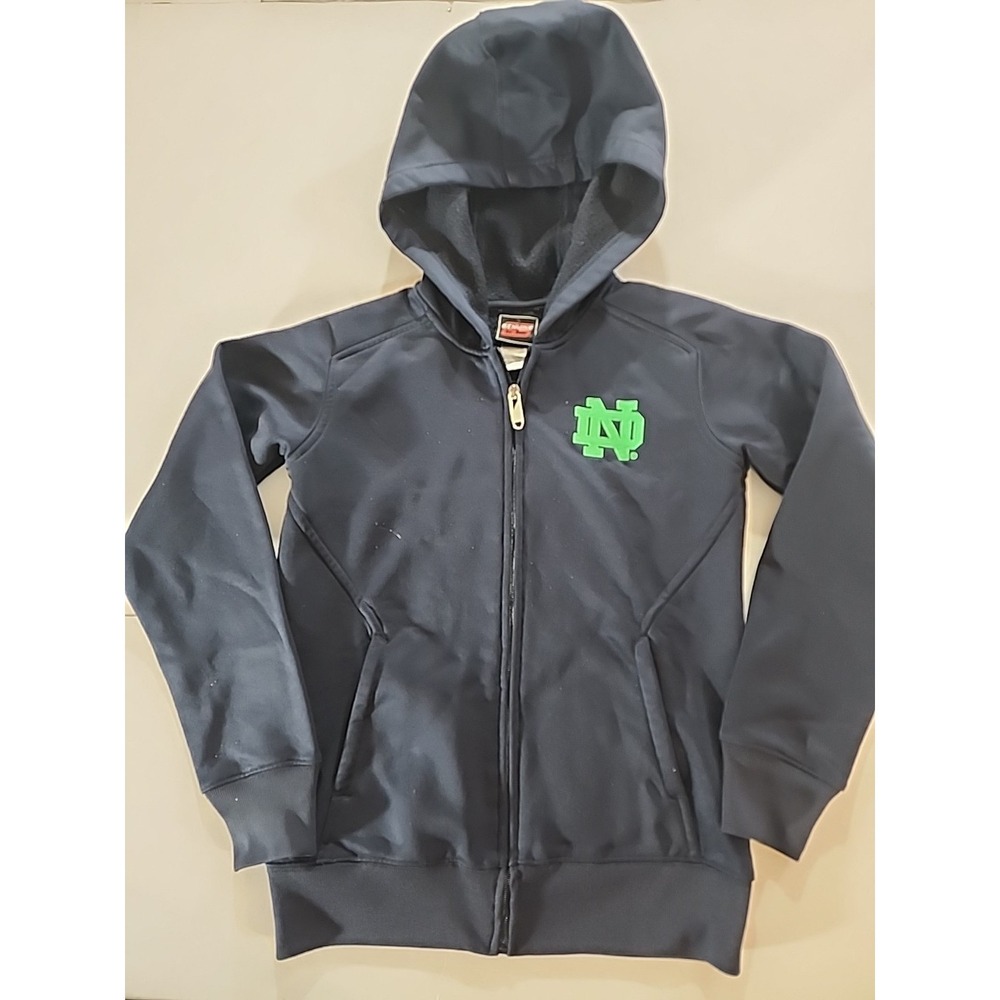 Genuine Stuff Notre Dame Fighting Irish Youth Medium Hoodie Navy Blue Full Zip
